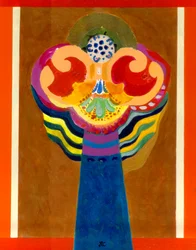 Archangel, ca. 2010 (akryl på panel med bladguld)