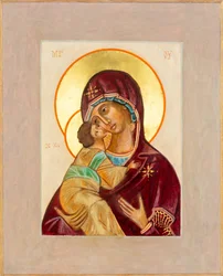 Madonna and Child Icon, 2012 (æggetempera på træ, bladguld)