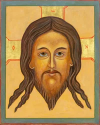 Mandylion Icon, 2010 (æggetempera, bladguld, træ)