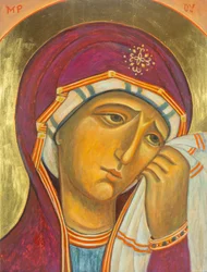 Our Lady of Sorrows, 2001 (æggetempera, træ, bladguld)