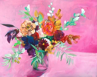 Farverig blomsterbuket