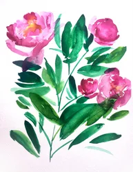 Farvestrålende akvarelblomster