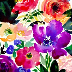 Farvestrålende akvarelblomster