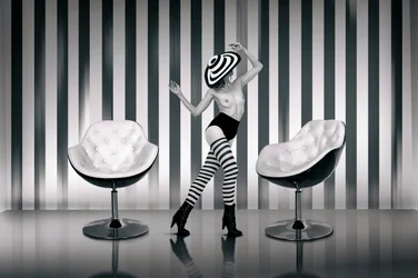Elegante nude-striber