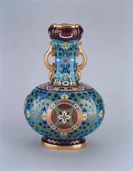 Dummyvase dekoreret i imitation af cloisonne, Minton & Co, ca. 1870 (porcelæn)