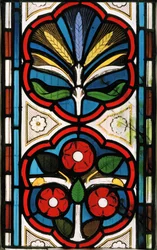Roser og hvede, 1865 (farvet glas)