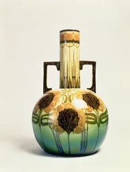 Vase, dekoreret af Clarissa Ault, ca. 1890