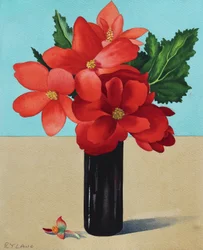 Røde Begonia (akvarel på papir)