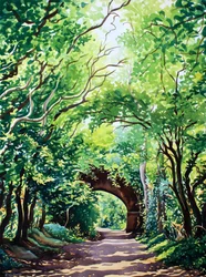 Sudbury Bridge and Trees (akvarel på papir)