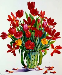 Tulipaner (wc på papir)