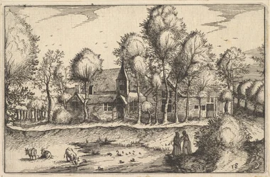 En dam, plade 18 fra regionen og villaen i hertugdømmet Brabant, ca. 1610