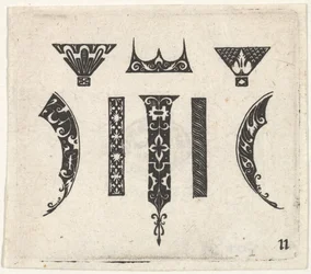 Sortbroderitryk med otte motiver, ca. 1620.