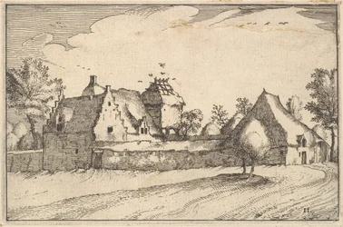 Walled Farm, plade 11 fra Regiunculae et Villae aliquot Ducatus Brabantiae, ca. 1610