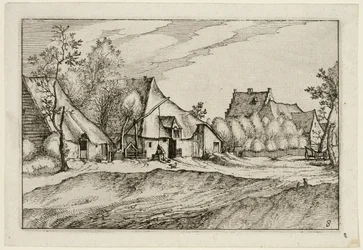 Gårde i en landsby, planche otte efter billeder af gårde, landhuse og rustikke landsbyer (Praediorum villarum et rusticarum casularum icones)
