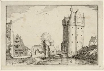 Byport, planche to efter Billeder af gårde, landhuse og rustikke landsbyer (Praediorum villarum et rusticarum casularum icones)