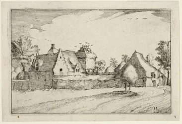 Walled Farm, planche elleve efter Billeder af gårde, landhuse og rustikke landsbyer (Praediorum villarum et rusticarum casularum icones)