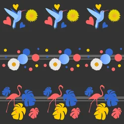 Fugle, blomster, pletter og striber