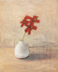 Stilleben med røde blomster