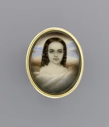 Portræt af en pige, ca. 1852 (akvarel på elfenben)