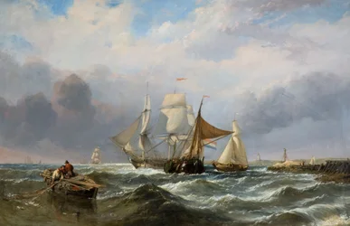 Fartøjer ud for den hollandske kyst, 1829-1860.