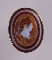 Portræt af Agrippina den yngre Agrippina Minor, kejser Claudius hustru. Cameo, midt i 1