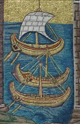 De romerske kabysser. Mosaik fra Ravenna, kopi