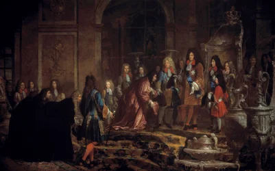 Reparation foretaget til kong Ludvig XIV af Genenes Doge i Galerie des Glaces i Versailles, 15. maj