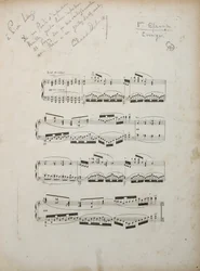 Side fra det første korrigerede bevis på "La damoiselle elue", c.1887-88