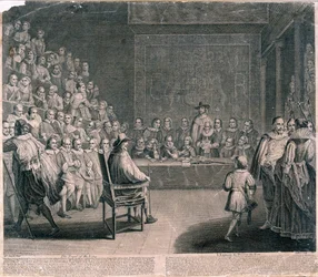 Retssagen mod kong Charles I, Palace of Westminster, c1725