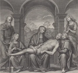 Kristus i graven, hvilende over Jomfruens skød, efter Perugino, ca. 1685-1727.