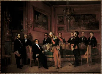 Ministerrådet i Palais des Tuileries, Marechal Soult præsenterer for Louis Philippe I (1773-1850) regentsloven den 15. august