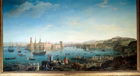 Marseilles indsejling i 1754. Maleri af Joseph Vernet (1714-1789)