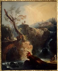 Vandfaldet Maleri af Joseph Vernet (1714-1789) 1773 søn. 0,75x0,6 m Rouen, Musee des Beaux Arts.