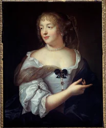 Portræt af kvinden med bogstaver Marie de Rabutin Chantal (Rabutin-Chantal), Marquise de Sevigne (1626-1696) Maleri af Claude Lefebvre (1632-1675) 1600-tallets Paris, Musee Carnavalet