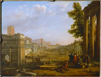 Vue du Campo Vacino - Udsigt over Campo Vacino, Rom 1636 ...