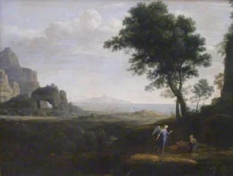 Tysk: Hagar und Ismael in der Wüste Hagar og Ismael i ørkenen