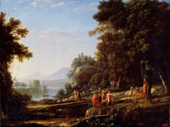 Landskab med Apollo og Marsyas, 1639-1640.