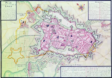 Kort over byen Lille, fra «Atlas et Histoire de Lille»