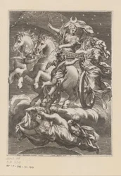 Personificering af månen på hendes vogn Titelside for: Giovanni Battista Ferrari, De Florum cultura libri IV, 1633