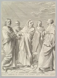 Sts. Anne, Joseph, Joachim, Bernard og John the Evangelist Jomfruslægtskab, 1648.