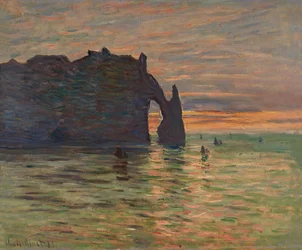 Solnedgang i Etretat