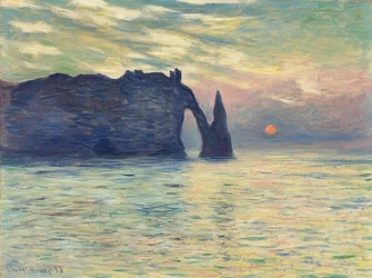 Klipper, Étretat, solnedgang. 1882-83