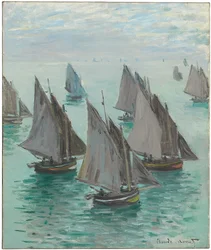 Fiskerbåde, roligt hav, 1868