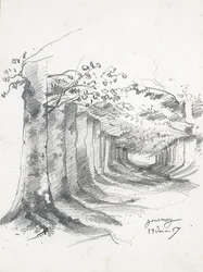 Skovvej ved Gournay, 1857