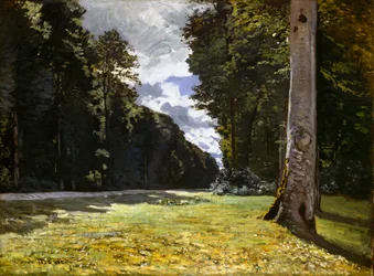 Pavé de Chailly i skoven Fontainebleau Den Chailly vej gennem skoven..., 1865.