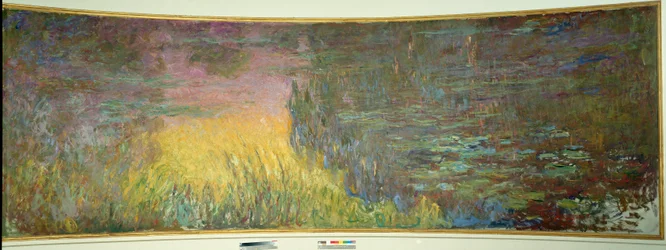 Åkander, solnedgang, 1914-1926. Diptykon på 2 x 3 m i hver del. Paris. Orangerie-museet