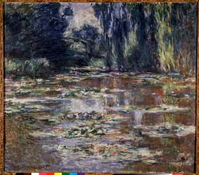 Petite pont et Giverny-maleri af Claude Monet (1840-1926) 1905 Søn. 0,9x1 m Privat samling - Lille bro ved Giverny. Maleri af Claude Monet (1840-1926)