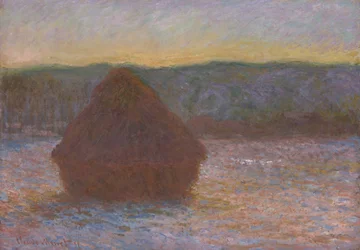 Stak af hvede tø, solnedgang, 189091.