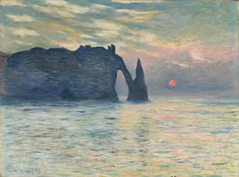 Klippen, Étretat, solnedgang, 1882-1883