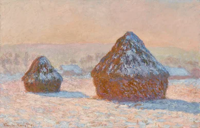Hvedestakke, sneeffekt, morgen (Meules, Effet de Neige, Le Matin)